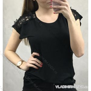 Tričko krátky rukáv s čipkou dámske (uni s / m) TURECKÁ MÓDA TM920024
