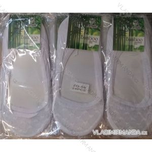 Ponožky šlapky ťapky bambusové silonkové biele srdiečka dámske (univerzálny 25-27) RUYIZ ZQ-58
