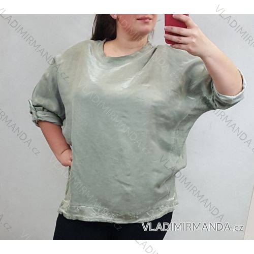 Tunika 3/4 dlhý rukáv dámska (uni xl / 2xl) Talianska móda IMC20070 khaki