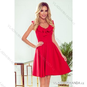 307-1 POLA šaty s výstrižkami na výstrihu - červené

