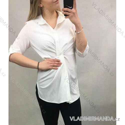Košele Blúzka 3/4 rukáv dámska (uni s/m) Talianska MODA IMT20090 bílá