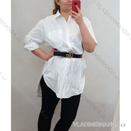 Košile dlouhý rukáv dámská  (uni L-XL) ITALSKá MODA IMS20001 bílá