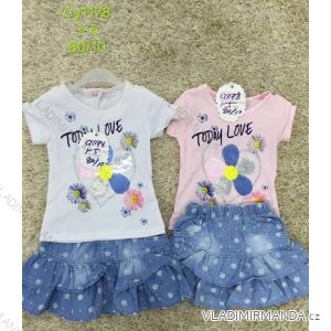 Súprava letné tričko krátky rukáv a rifľová sukňa detská dievčenské (1-5 rokov) SAD SAD20CY1178
