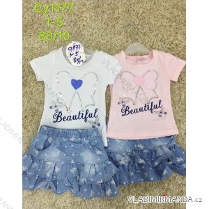 Súprava letné tričko krátky rukáv a rifľová sukňa detská dievčenské (1-5 rokov) SAD SAD20CY1177
