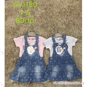 Súprava letné tričko krátky rukáv a rifľová sukňa na traky detská dievčenské (1-5 rokov) SAD SAD20CY1180
