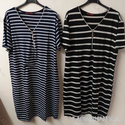 Šaty krátky rukáv dámske pruhované nadrozmerné (XL-3XL) EXCZOTIC TM819765
