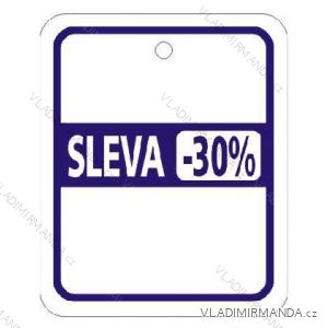 Visačky-30%, modrá farba. 100ks / balenie.