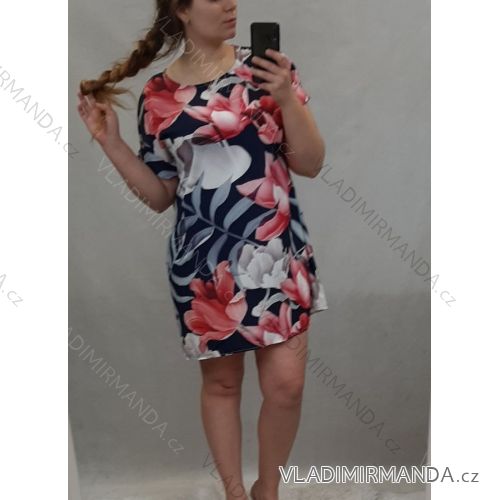 Šaty oversize krátky rukáv dámske (uni M-XL) TALIANSKÁ MÓDA IMBS20001