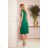 311-3 LILA Pleated dress with short sleeves - Green