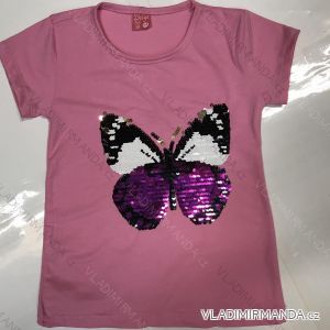 Tričko s flitrami krátky rukáv dojčenské detské dievčenské (2-8 rokov) TURECKÁ VÝROBA TVB20018