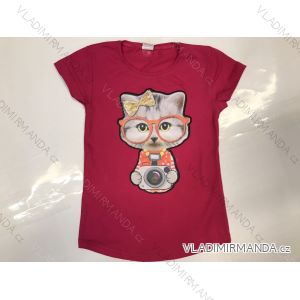 Tričko s mačkou krátky rukáv dojčenské detské dievčenské (3-8 rokov) TURECKÁ VÝROBA TVB20029