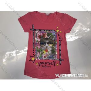 Tričko s mačkou krátky rukáv dojčenské detské dievčenské (3-8 rokov) TURECKÁ VÝROBA TVB20030