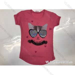 Tričko s mačkou krátky rukáv dojčenské detské dievčenské (3-8 rokov) TURECKÁ VÝROBA TVB20031