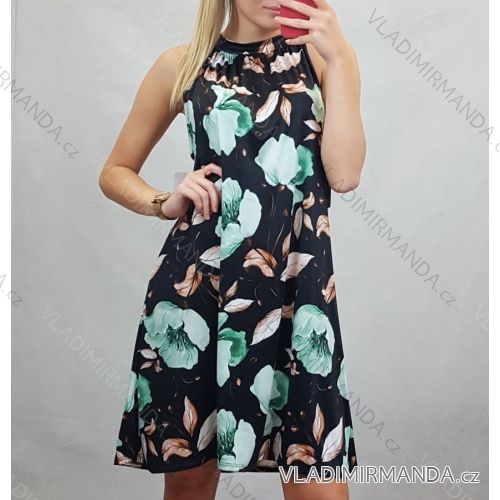 Šaty letné na ramienka kvetované dámske (UNI S / M) TALIANSKÁ MÓDA IMM20554 / c