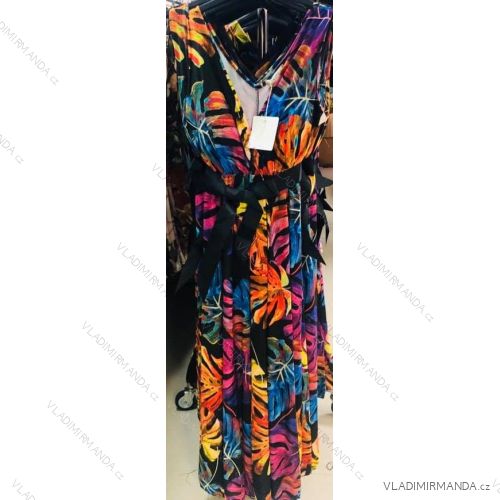 Šaty letné na široké ramienka kvetované dámske (UNI S / M) TALIANSKÁ MÓDA IMM20599