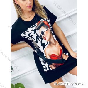 Šaty oversize krátkym rukávom dámske (UNI S / L) TALIANSKÁ MÓDA IMK20082