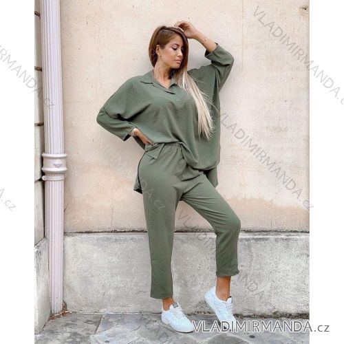 Souprava košile dlouhý rukáv a kalhoty dlouhé elegantní dámská (UNI S/L) TURECKÁ MÓDA IMK20102