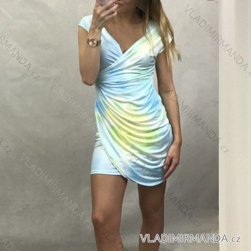 Šaty letné krátky rukáv batikové dámske (UNI S / M) TALIANSKÁ MÓDA IMM20568