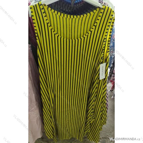 Šaty letné na široké ramienka prúžok dámske nadrozmerné (UNI XL / 3XL) TALIANSKÁ MÓDA IM720135