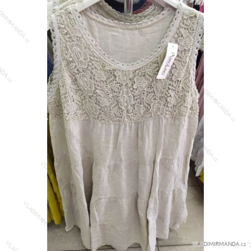 Šaty letné na široké ramienka čipkované dámske nadrozmerné (UNI XL / 3XL) TALIANSKÁ MÓDA IM720136