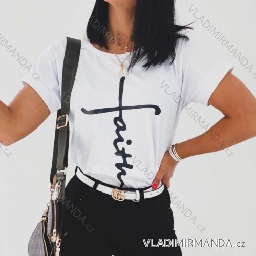 Tričko krátký rukáv dámské faight (S/M ONE SIZE) ITALSKá MóDA IMD20003