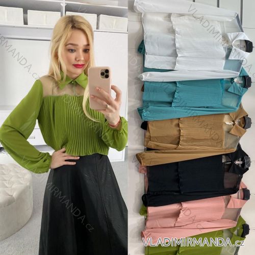 Blúzka elegantná dlhý rukáv dámska (UNI S / L) TALIANSKÁ MÓDA IMK20394