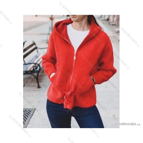 Kožíšek alá mikina teplá dlouhý rukáv dámský (UNI S/L) ITALSKÁ MÓDA IMK20421