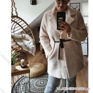 Kabát ALPACA  alá kožíšek dlouhý rukáv teplý dámský (UNI S/L) ITALSKÁ MÓDA IMK20423