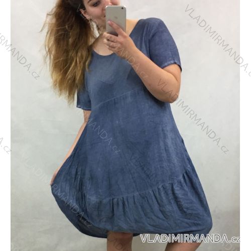 Šaty letní klasik krátký rukáv dámské (UNI L/XL) ITALSKÁ MÓDA IM420929