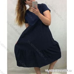 Šaty dlouhé volnočasové krátký rukáv dámské (uni xl/2xl) ITALSKá MODA IM720206