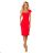 318-1 Midi dress with a nice neckline - red