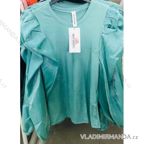 Tunika alá halenka dlouhý rukáv s volánky dámská (UNI S/M) ITALSKÁ MÓDA IMM20844