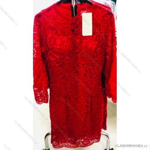 Šaty elegantní dlouhý rukáv krajkové dámské (UNI S/M) ITALSKÁ MÓDA IMM20847