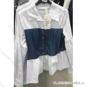 Šaty elegantní košilové dlouhý rukáv dámské (UNI S/M) ITALSKÁ MODA IMM20860