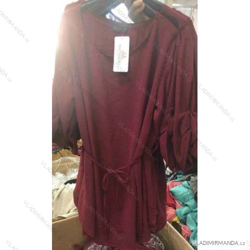 Šaty elegantní dlouhý rukáv dámské (UNI S/M) ITALSKÁ MODA IMM20863