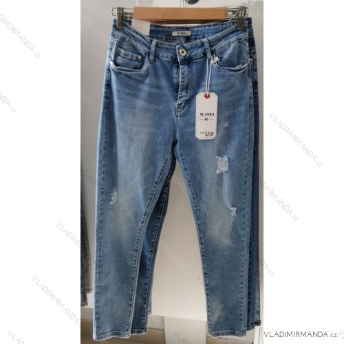 Rifle jeans dlouhé dámské nadrozměrné (30-38/XL-5XL) M.SARA MA120029