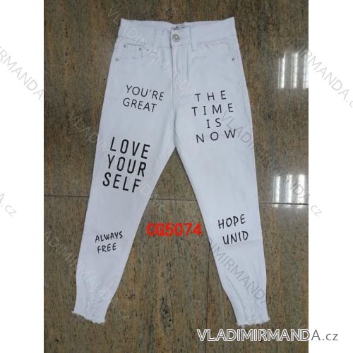 Kalhoty rifle jeans dlouhé s nápisem dámské (34-42) MISS RJ MA620CG5074