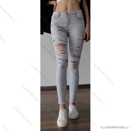 Kalhoty rifle jeans dlouhé s nápisem dámské (XS-XL) MA620018