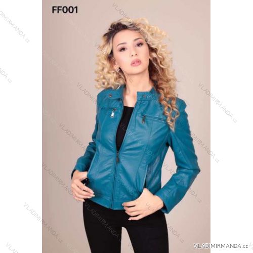 Bunda koženková dlouhý rukáv dámská (S/M ONE SIZE) ITALSKÁ MÓDA IMM20FF001