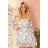 295-2 BAKARI flimsy dress with a neckline - flowers boho on a light background