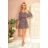 292-3 MARINA flimsy dress with a neckline - Moroccan pattern