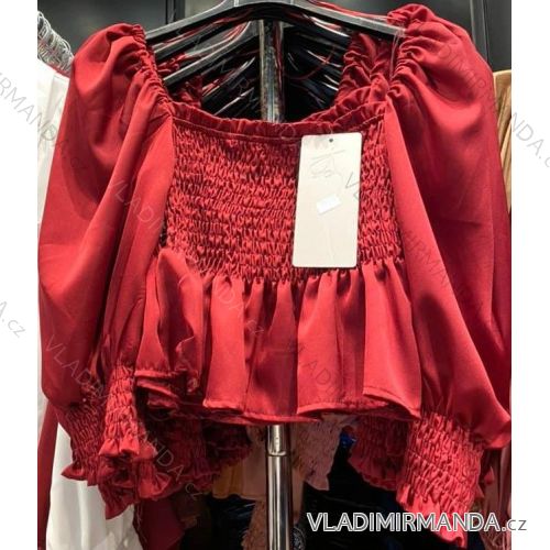 Top halenka elegantní dlouhý rukáv dámský (UNI S/M) ITALSKÁ MÓDA IMM20930