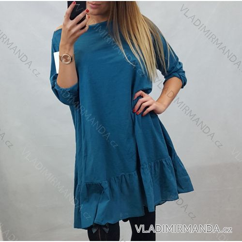 Šaty bavlněné dlouhý 3/4 rukáv dámské (XL/XXL ONE SIZE) ITALSKá MóDA IM521001