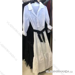 Šaty elegantní košilové dlouhý rukáv zavazovací dámské (UNI S/M) ITALSKÁ MÓDA IMM20952
