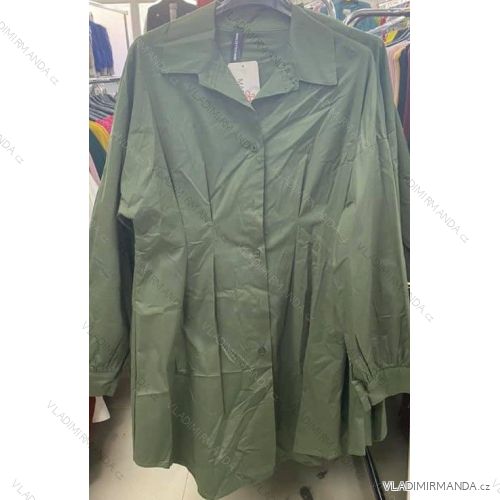 Šaty elegantní košilové dlouhý rukáv dámské (S/M ONE SIZE) ITALSKÁ MÓDA IMM211445