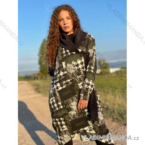 Mikina prodloužená dlouhý rukáv  dámská (UNI S/M) ITALSKÁ MÓDA IMM201077