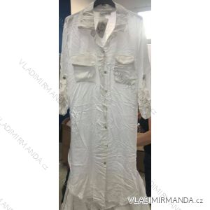 Šaty elegantní košilové 3/4 dlouhý rukáv dámské (UNI S/M) ITALSKÁ MÓDA IMM201080