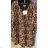 Šaty elegantní dlouhý rukáv květované dámské (UNI S/M) ITALSKÁ MODA IMM201111