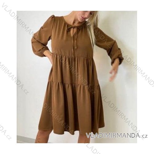 Šaty elegantní dlouhý rukáv dámské (UNI S/M) ITALSKÁ MODA IMM201114