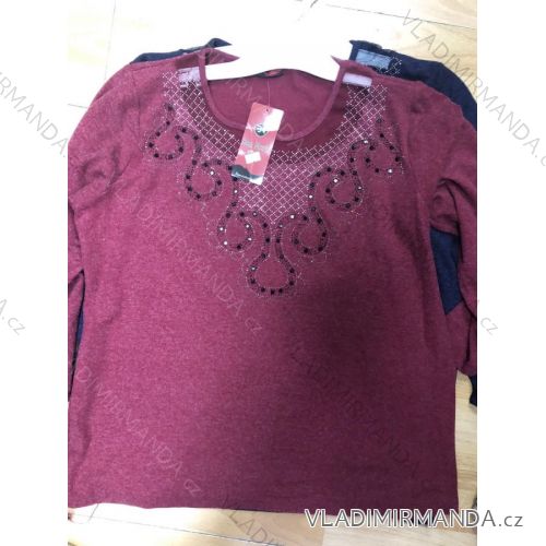 Tričko dlouhý rukáv dámská nadrozmerné (2XL-5XL) Turecká moda TML200841